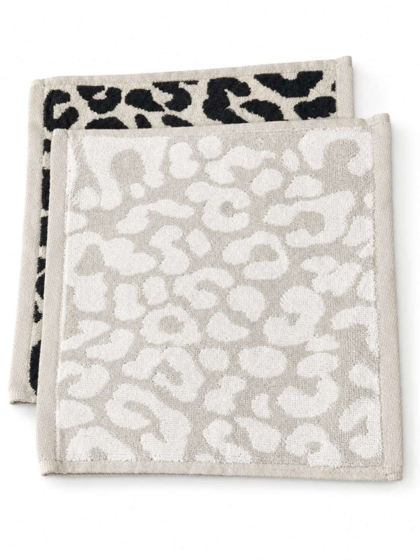 White & Beige Face Towel
